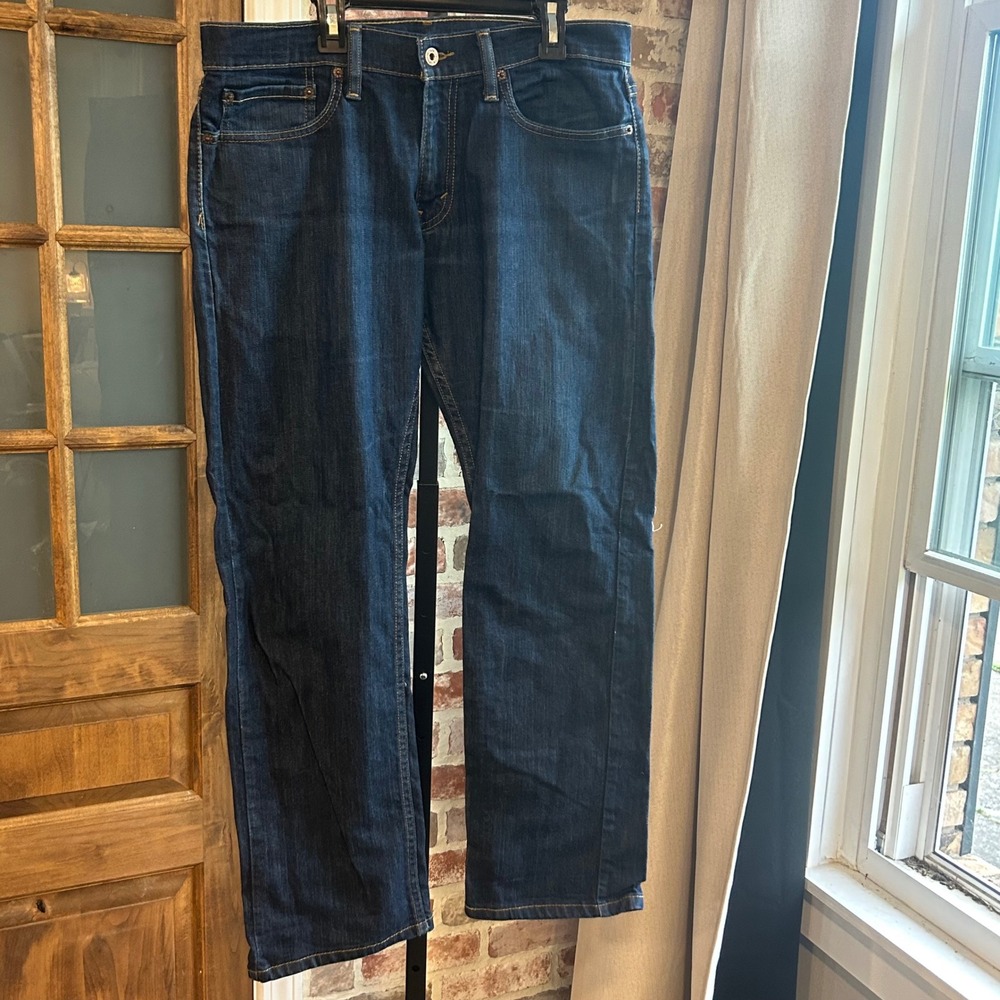 Levis Jeans Men Dark Wash Blue Slim Straight 514 Casual Everyday Workwear 32x30